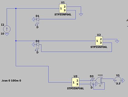 Schaltplan mit MOSFETs und Dioden