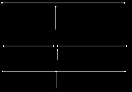 Geometrische Linien und Punkte auf schwarzem Grund