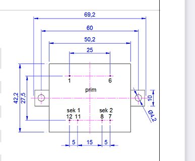 Technische Zeichnung mit Bemaßung eines Bauteils