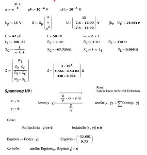 Mathematische Berechnungen zu Wechselstromkreisen