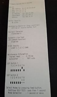 Selbsttest-Ausdruck eines Thermodruckers