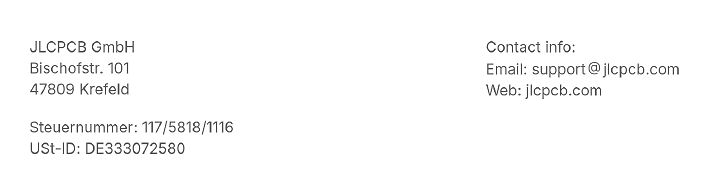 Impressum von JLCPCB GmbH