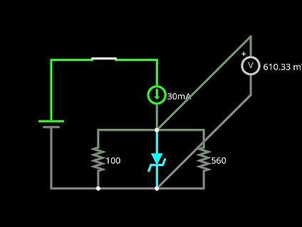 Schaltplan mit Zenerdiode und Messungen