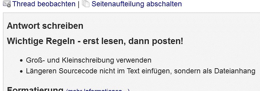 Regeln für Forenbeiträge