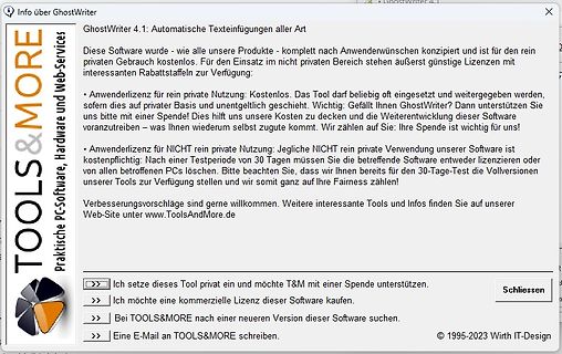 Lizenzinformationen für die Software GhostWriter