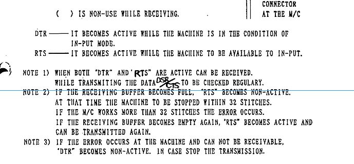 Auszug aus einem Datenblatt zur RS232 Signalsteuerung