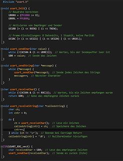 C-Quellcode für UART-Kommunikation