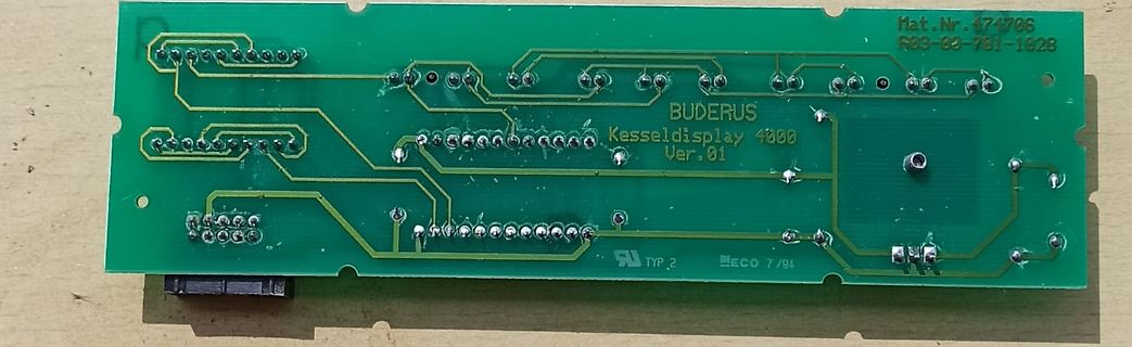 Grüne Leiterplatte Buderus Kesseldisplay 4000