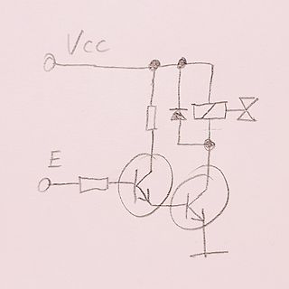 Handgezeichneter Schaltplan mit Transistoren und Diode