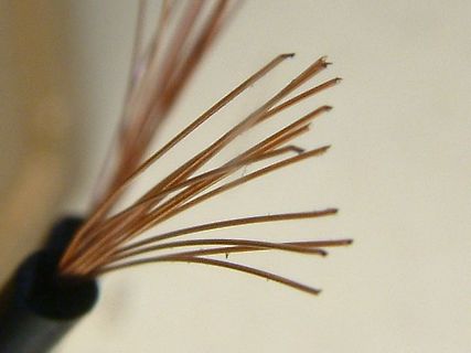Aderendhülsen an einem Kabel