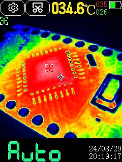 Wärmebild einer Leiterplatte mit integriertem Chip