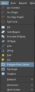 Kontextmenü einer CAD-Software für Leiterplatten-Design