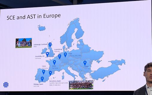 Foto eines Bildschirms mit einer Europakarte
