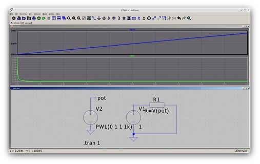 LTspice Simulation Schaltplan und Wellenform