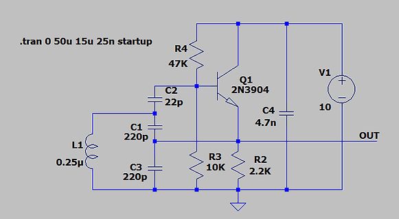 Schaltplan eines Transistoroszillators