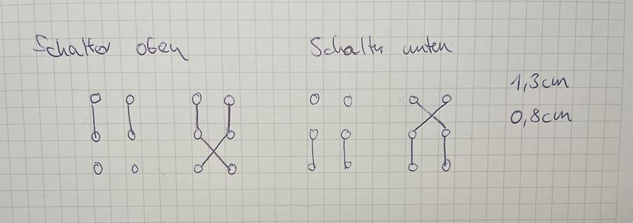Handgezeichnete Skizze von Schalterkonfigurationen