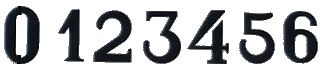 Ziffernfolge von 0 bis 6