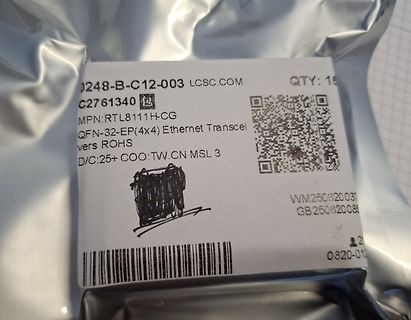 Etikett einer elektronischen Komponente