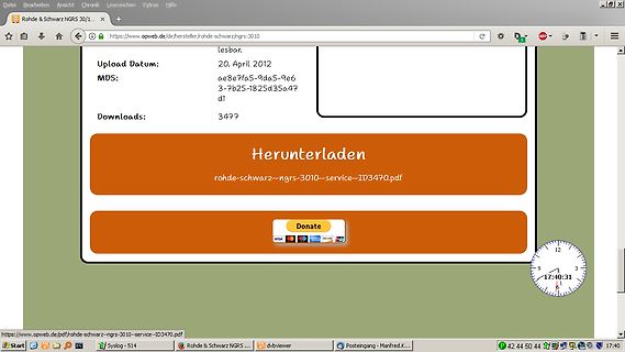 Screenshot einer Website zum Download eines PDF-Dokuments