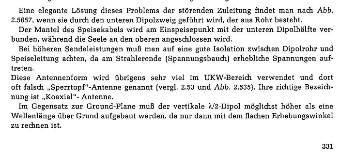 Textauszug aus einem Fachbuch über Antennentechnik