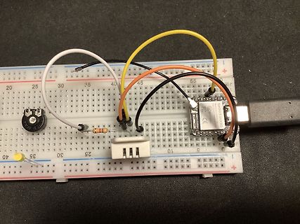 Aufbau mit Breadboard, ESP8266 und Bauteilen
