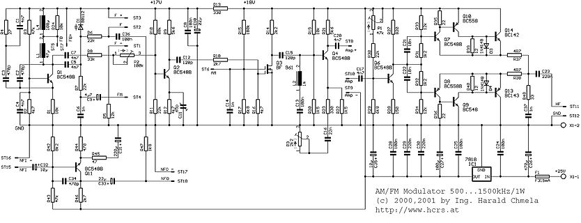 Schaltplan eines AM/FM Modulators