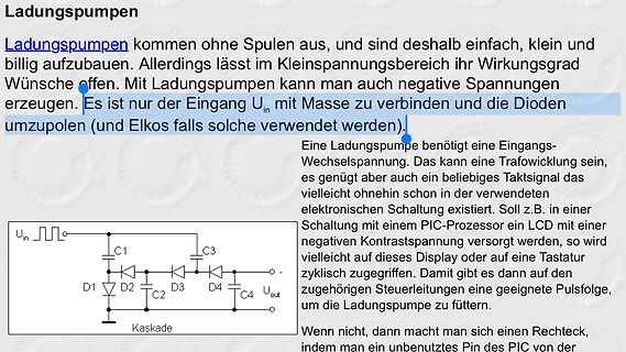 Schaltplan einer Ladungspumpe mit Textbeschreibung