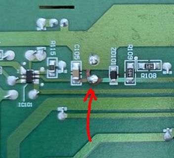 Nahaufnahme einer Leiterplatte mit Bauteilen