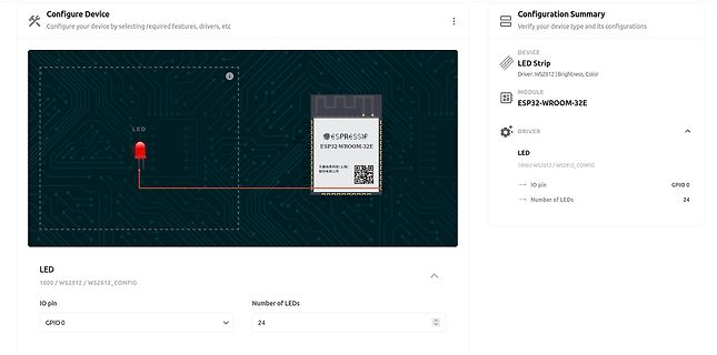Software-Konfiguration für ESP32-WROOM-32E und LED-Streifen