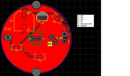 PCB-Layout einer kreisförmigen Platine
