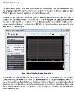 Buchseite mit Software-Screenshot zur SDR-Praxis