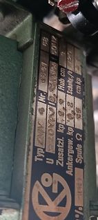 Typenschild eines Elektromotors