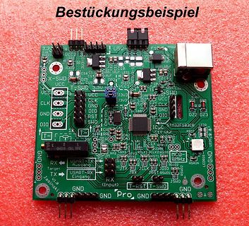 Bestückungsbeispiel einer STM32F103CB Leiterplatte