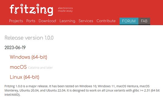 Download-Seite der Fritzing-Software