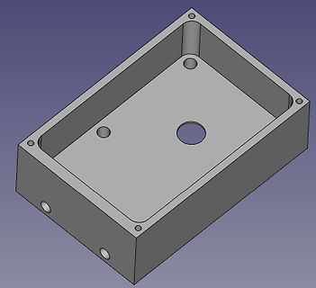 3D-CAD-Modell eines rechteckigen Gehäuses