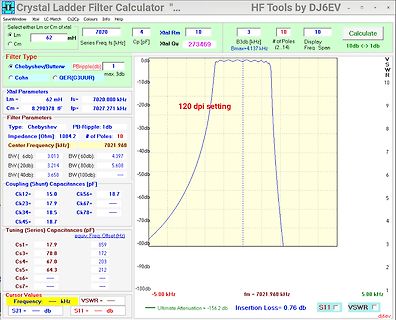 Crystal Ladder Filter Calculator Software