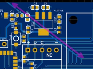 Ausschnitt eines PCB-Layouts
