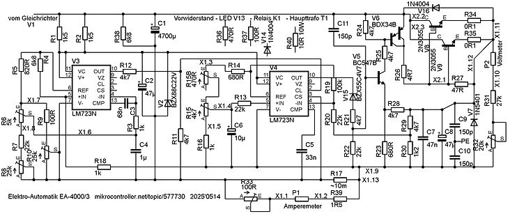 Schaltplan einer Elektronikschaltung