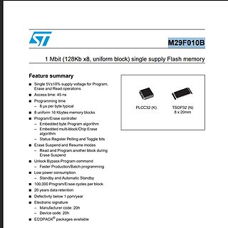 Datenblatt M29F010B Flash memory