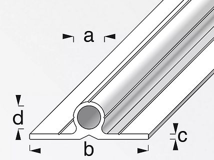 Technische Zeichnung eines Profils mit Maßangaben