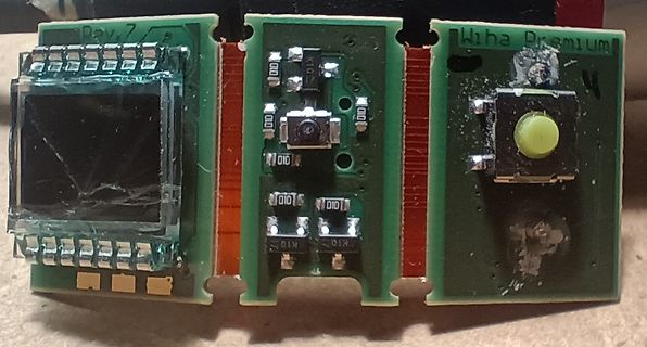Drei Leiterplattenmodule mit Display und Schaltern