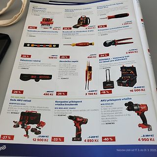 Werbeblatt für Werkzeuge und Elektrowerkzeuge