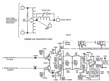 Schaltplan eines Schreib-Lese-Kopfes
