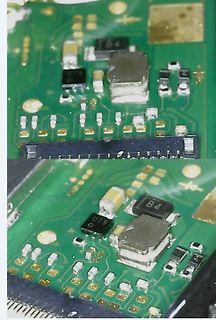Nahaufnahme einer Leiterplatte mit elektronischen Bauteilen