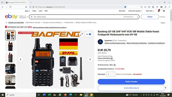 eBay Angebot für Baofeng GT-5R Walkie Talkie