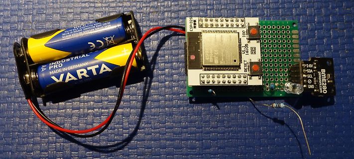 ESP-32S ESP32 Entwicklungskit mit Batterien und BME280 Sensor