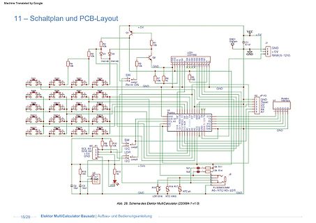 Schaltplan eines Elektor MultiCalculator Bausatzes
