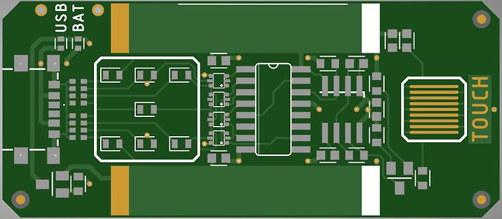 PCB-Layout einer Leiterplatte mit USB- und Touch-Funktion