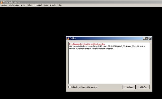 VLC Media Player Fehlermeldung