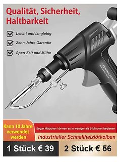 Werbebanner für einen Schnellheizlötkolben